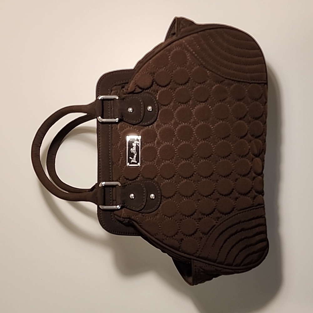 Vera Bradley Brown Microfiber Frame Handbag
